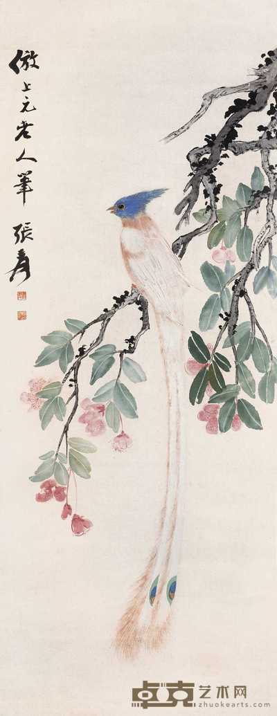 张大千 花鸟 立轴 112.5×43cm